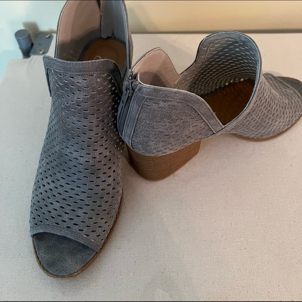 Gray Open Toed Booties - image 1